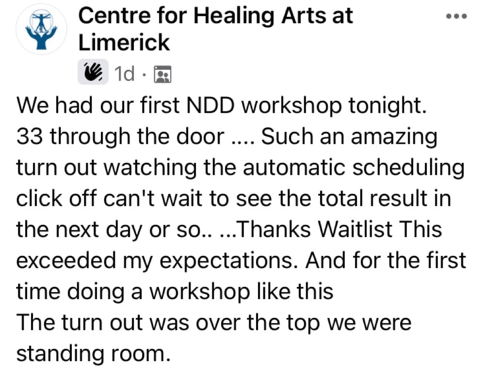 Centre for Healing Arts: 33 through the door, standing room
