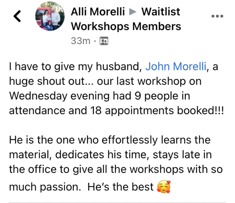 Dr. John Morell: 9 in attendance, 18 appointments booked